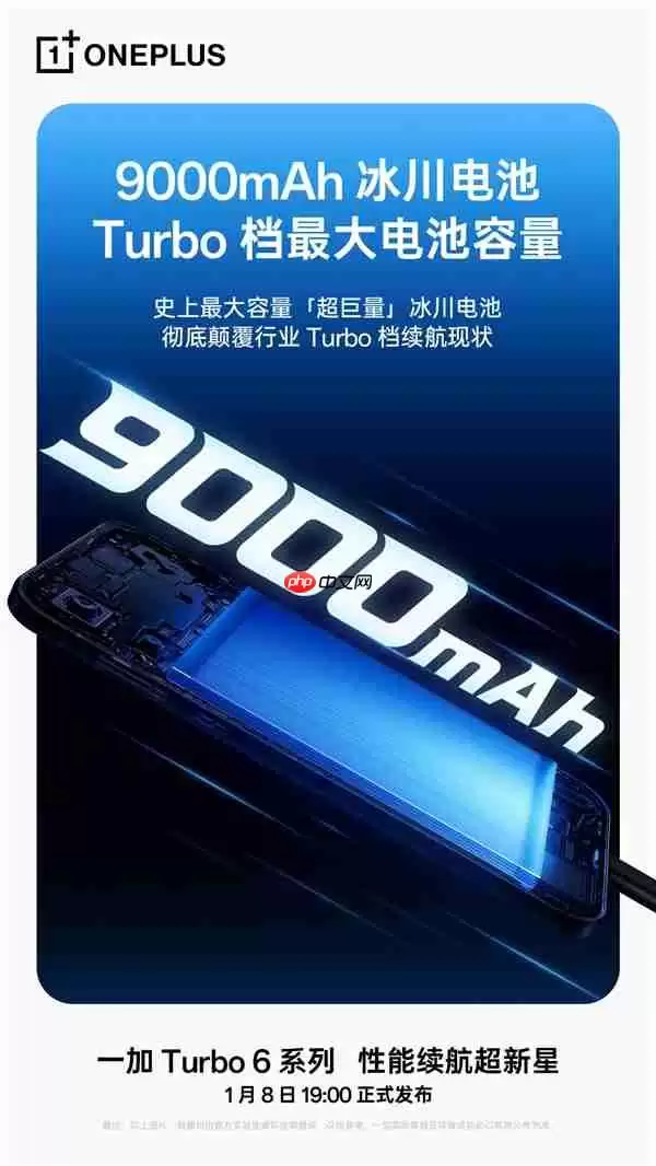 行业最强Turbo档续航！一加Turbo 6/6V全系搭载9000mAh电池