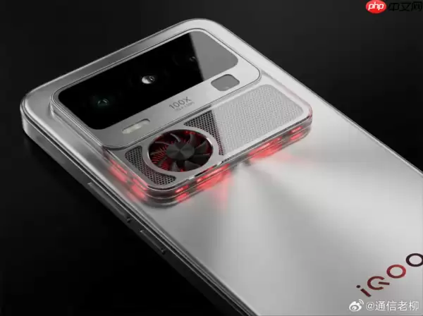iQOO 16渲染图曝光！横向矩形影像模组+外置风扇