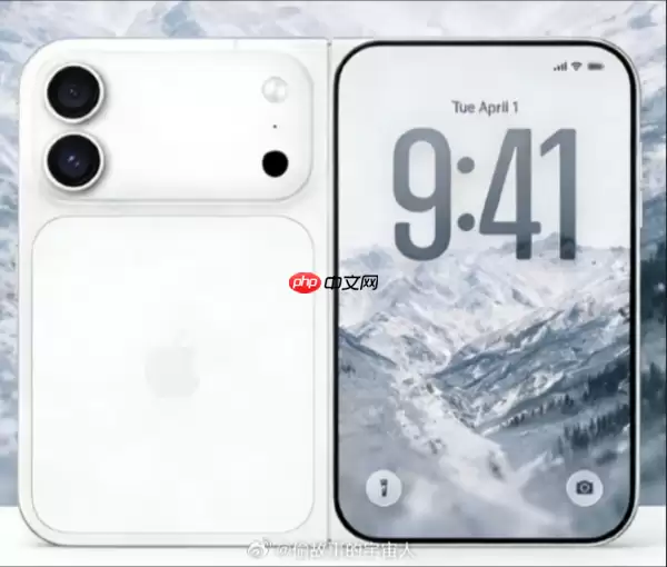 苹果iPhone Fold渲染图曝光 横向阔折叠设计 后置双摄