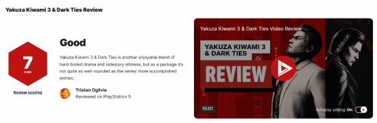 《如龙极3》IGN 7分：硬派与荒诞美学的愉快融合！