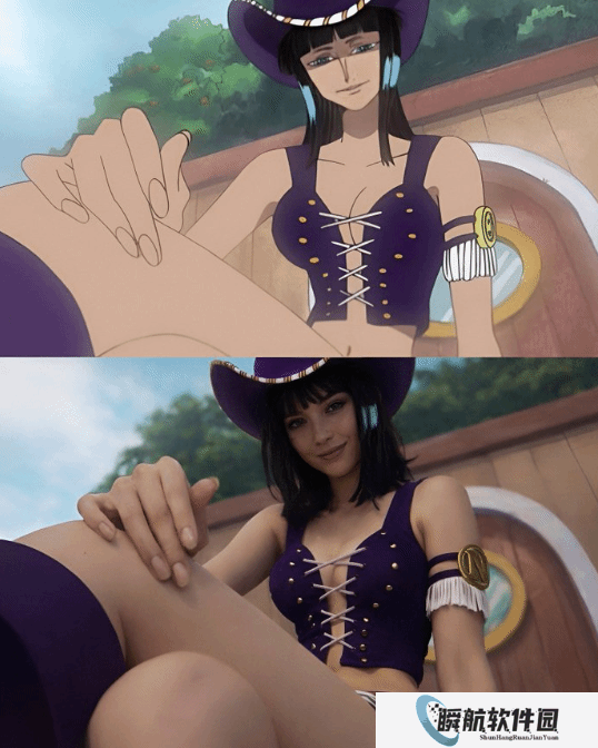 这才是真人版!网友用AI还原海贼王罗宾上船名场面