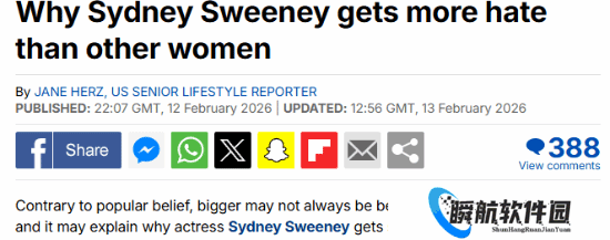 最新研究分析女星悉尼·斯威尼为什么频繁遭遇女性诋毁