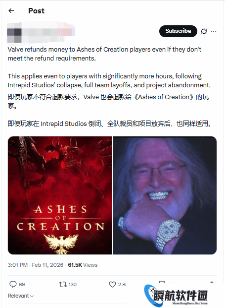 Steam为暴毙网游“大开绿灯”？《创世灰烬》退款传闻引外网热议