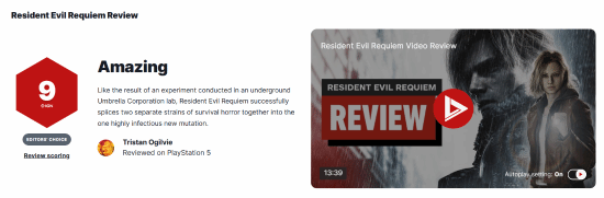 《生化9》IGN 9分：窒息紧张与火力全开双重享受