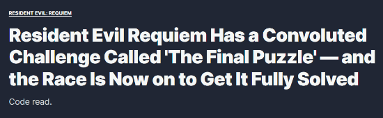 《生化9》藏了个“终极谜题”！复杂程度爆表了