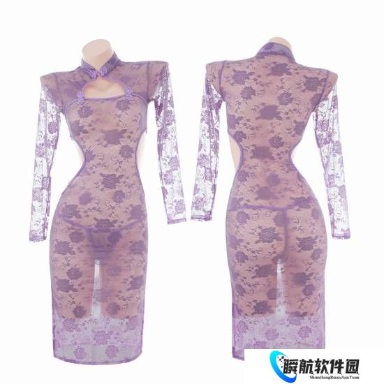 定义中式诱惑！紫色蕾丝透视旗袍套装现已发售